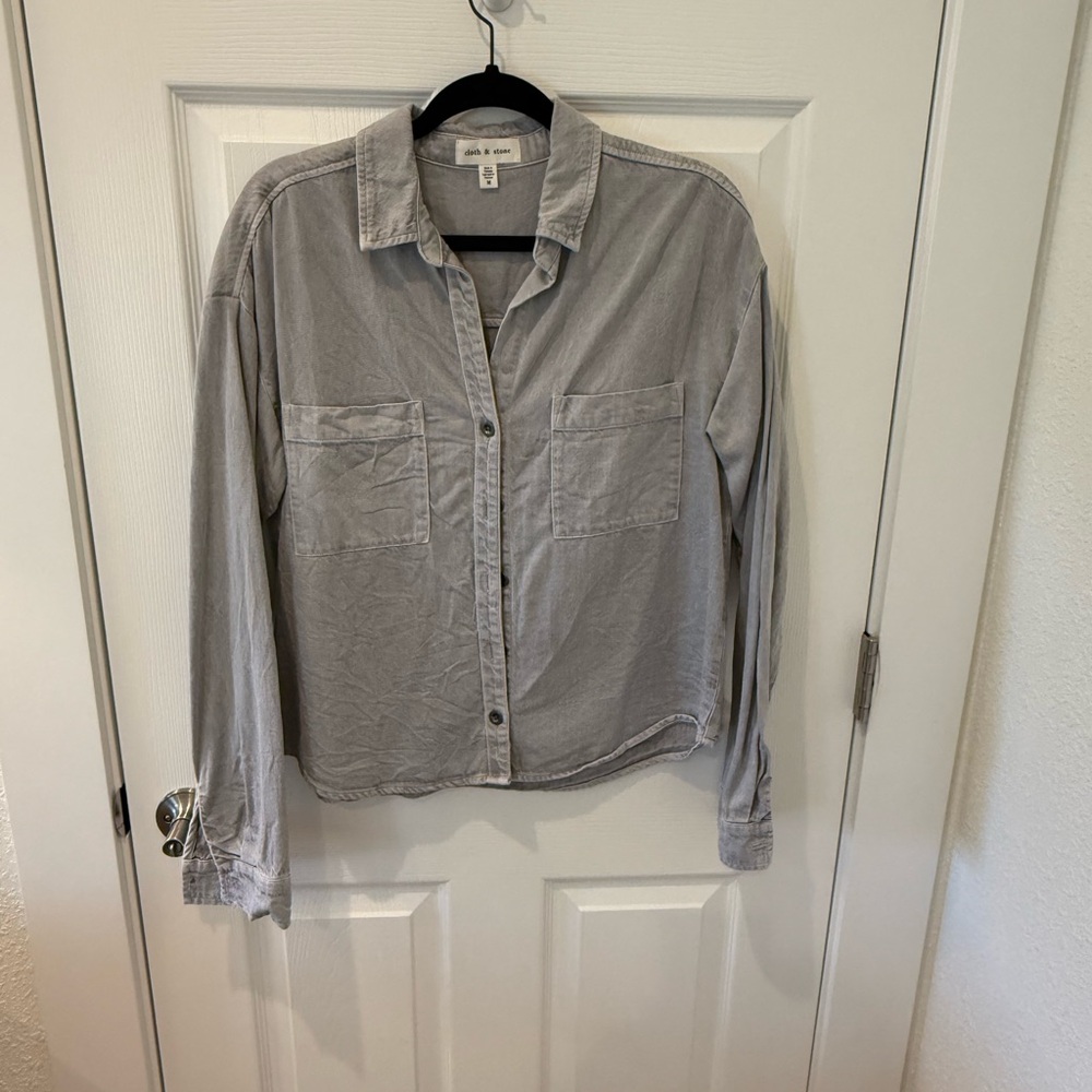 Cloth & Stone Light Gray denim Shirt
